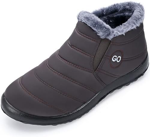 HARENCE Snow Boots for Women Winter Boot with Comfortable Warm Fur Lined Ankle Booties Outdoor Slip On Waterproof Short Boots