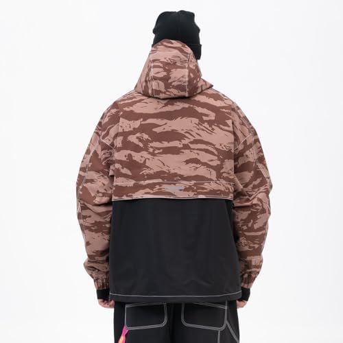 SNOWVERB Baggy Snowboard Hooded Jacket Ski Snow Cargo Coat for Mens Womens