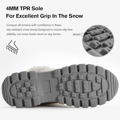 KOLILI Womens Winter Snow Boots Waterproof Warm Duck Walking Boots