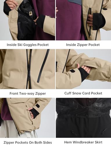 GSOU SNOW Men's Snowboard Jacket Waterproof Ski Coat Winter Snow Shell