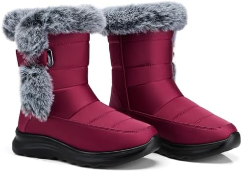 SHIBEVER Warm Winter Boots for Women: Snow Comfortable Casual Walking Boot