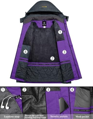 GEMYSE Women's Waterproof Ski Jacket Warm Winter Coat with Detachable Hood