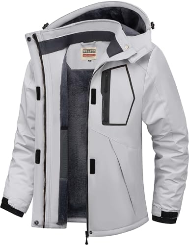 WULFUL Women's Waterproof Ski Jacket Warm Winter Coats Windproof Winter Jackets for Women Fleece Lined Windbreaker with Hood