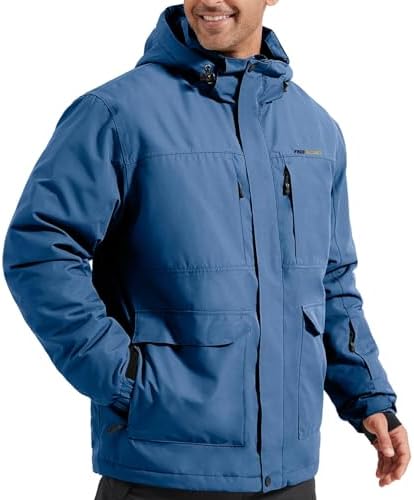 Men's Winter Waterproof Ski Snow Jacket with Hood