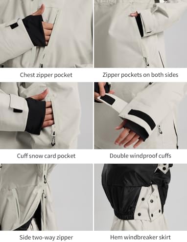GSOU SNOW Womens Ski Jacket and Pants Set Baggy Snowboard Jacket Snow Suit