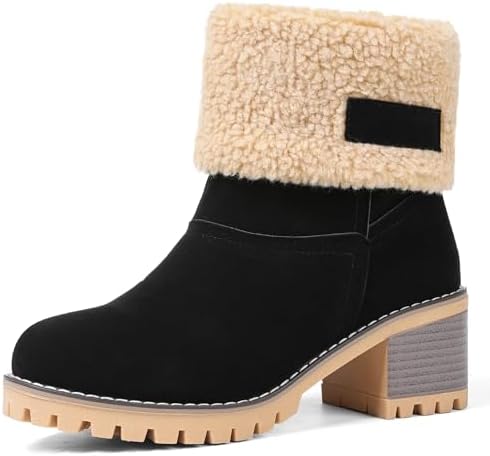 AOSPHIRAYLIAN Snow Boots Women Fur Lined Winter Boots Slip on Warm Shoes