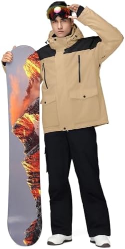 Men's Jacket and Pants Set Insulated Waterproof Waterproof Snowboard Snowsuits for Snow Sport