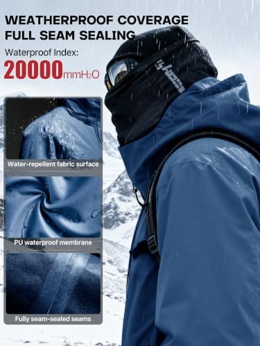 Men's Winter Waterproof Ski Snow Jacket with Hood