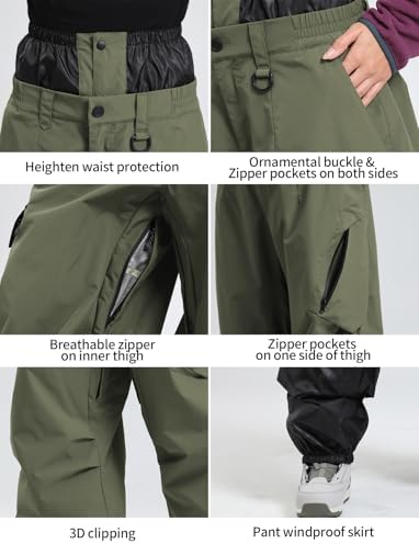 GSOU SNOW Womens Ski Jacket and Pants Set Baggy Snowboard Jacket Snow Suit