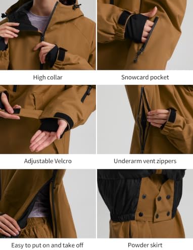 GSOU SNOW Mens Snow Jacket Womens Baggy Snowboard Ski Jacket Waterproof