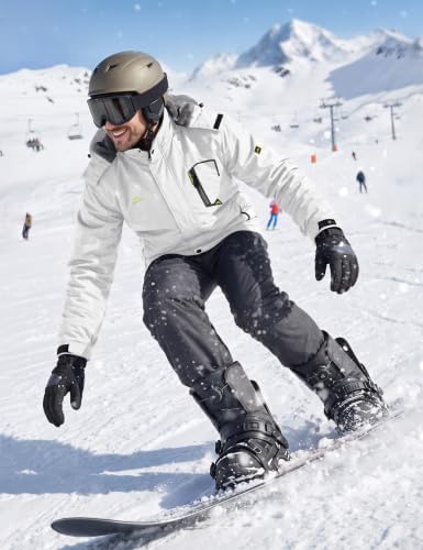 MAGCOMSEN Men's Winter Coats Water Resistant Ski Snow Jacket Warm Fleece Jacket Parka Raincoats With Hood Multi-Pockets