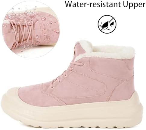 Eagsouni Womens Snow Boots Suede Leather Winter Shoes