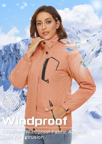 TACVASEN Women's Winter Coats Waterproof Snow Ski Jacket Warm Fleece
