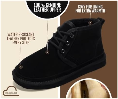 Project Cloud 100% Genuine Leather Ankle Boots for Women Chukka Booties