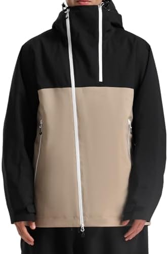GSOU SNOW Mens Womens Baggy Snowboard Jacket Asym-Zip Ski Jacket