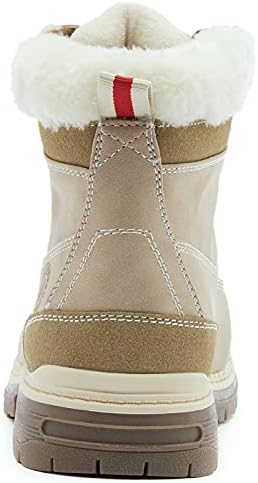 ANJOUFEMME Womens Hiking Snow Winter Boots - Waterproof Outdoor Ankle Boots for Women Comfortable Warm Fur Boots for Backpacking Cycling
