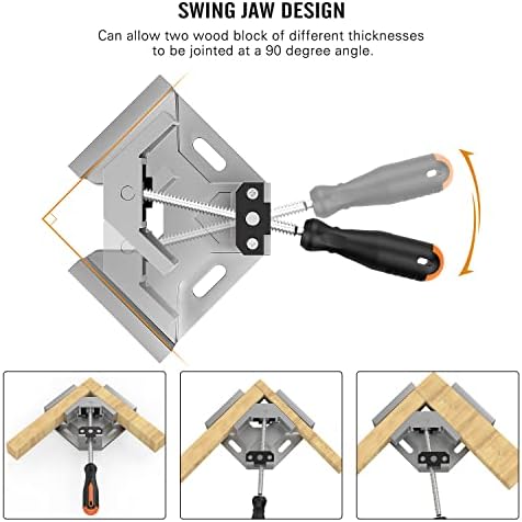 Housolution Right Angle Clamp, [4PACK] 90° Aluminum Alloy, Silver Gray