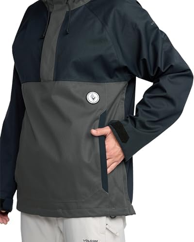 Volcom Men's Hossegor 20k Pullover Snowboard Jacket – Waterproof 2-layer