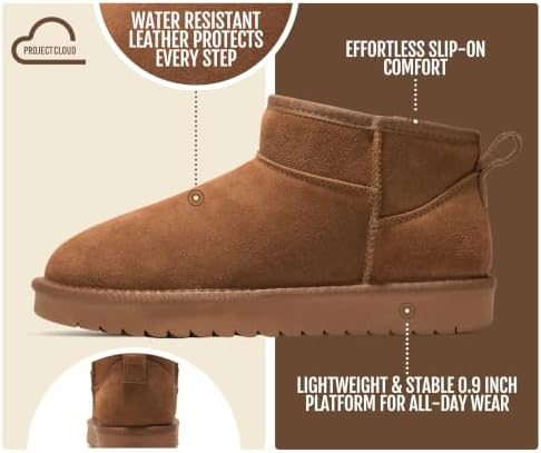Project Cloud 100% Genuine Leather Womens Boots Ankle Boots for Women Shoes