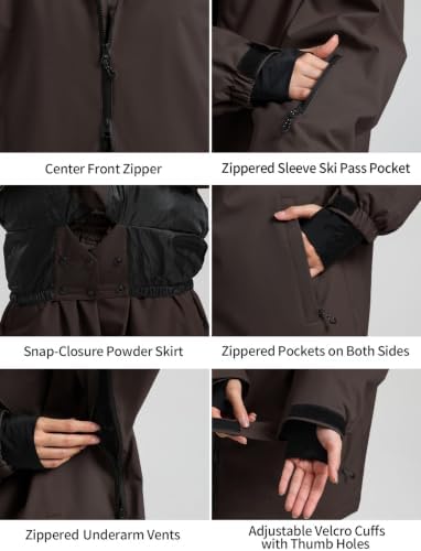GSOU SNOW Mens Womens Snow Ski Jacket Baggy Snowboard Waterproof Insulated