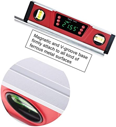 10-Inch Digital Torpedo Level and Protractor | Neodymium Magnets | Bright LED Display | V-GROOVE MAGNETIC BASE | IP54 Dust/Water Resistant smart level with Carrying Bag