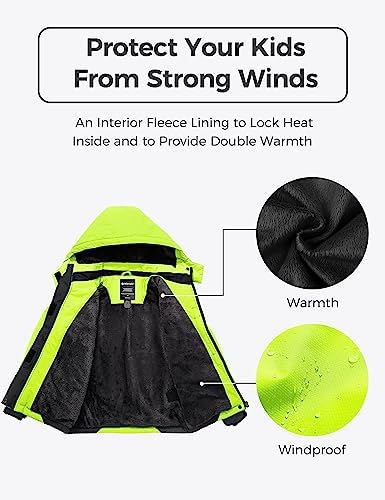 wantdo Girls Winter Ski Coat Fleece Snowboarding Jacket Waterproof 10000mm
