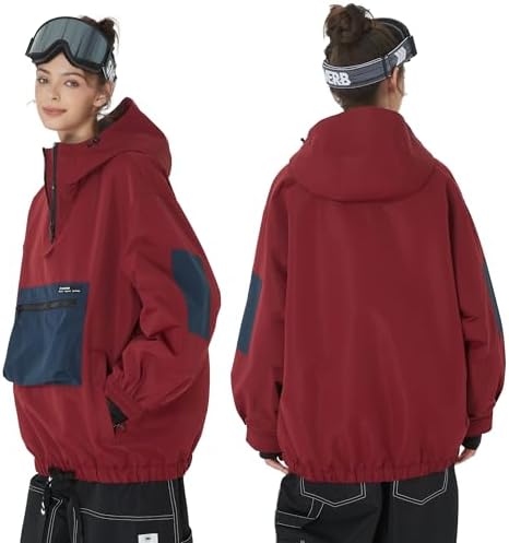 SNOWVERB Women's and Men's Baggy Ski Cargo Coats Snow Snowboard Jackets