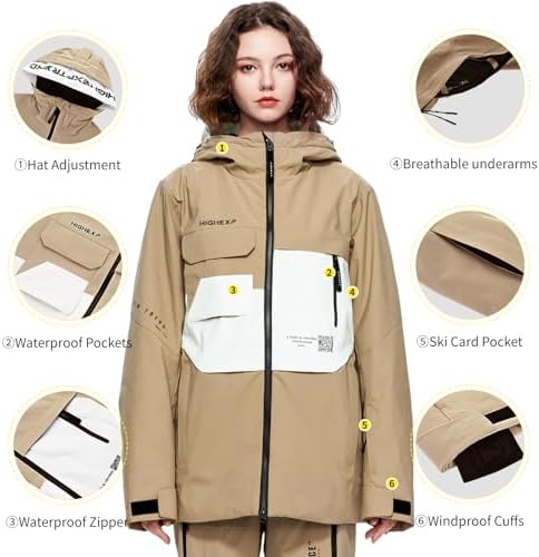Womens Snowboard Jacket Baggy Ski Coat Snow with Hood