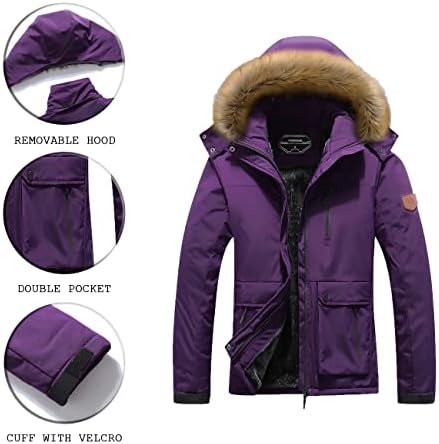 MOERDENG Women's Waterproof Ski Jacket Winter Warm Hooded Snow Coat