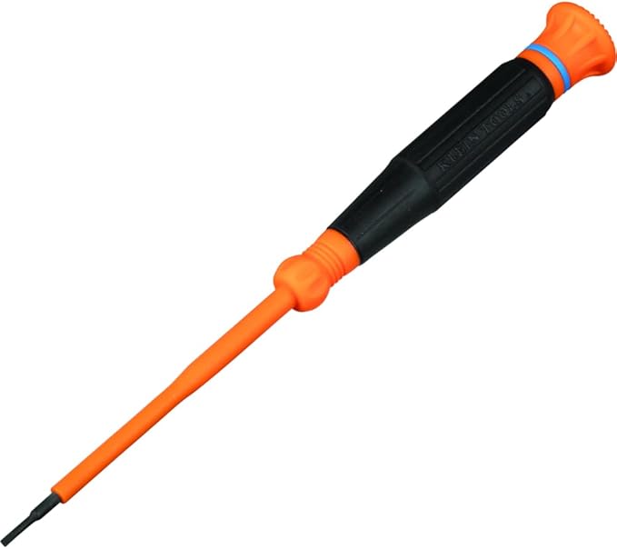 Klein Tools 6273INS Insulated Precision Screwdriver, 1/16-Inch Mini Electrician Screwdriver, 1000-Volt Cushion Grip Handle