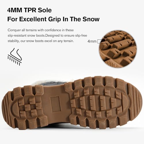 KOLILI Womens Winter Snow Boots Waterproof Warm Duck Walking Boots