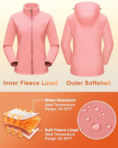 MAGCOMSEN Women's 3-in-1 Winter Coats Snow Ski Jacket Waterproof Windproof Fleece Lined Winter Jacket Parka