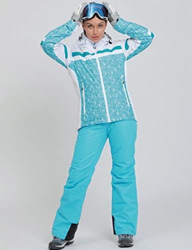 Women's Ski Jackets and Pants Set Windproof Waterproof Insulated Snowsuit Winter Warm Snowboarding Snow Coat