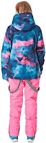 Women's Ski Jackets and Pants Set Windproof Waterproof Insulated Snowsuit Winter Warm Snowboarding Snow Coat