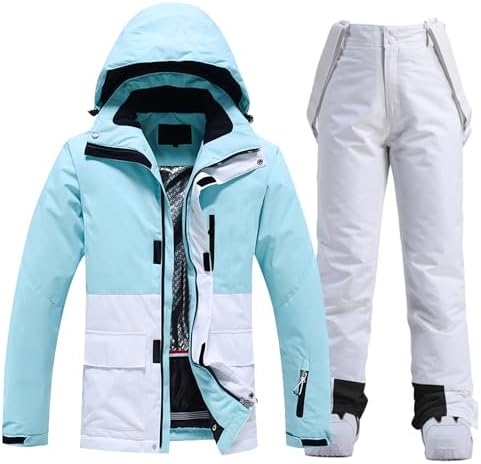 Women's Ski Jackets and Pants Set Waterproof Insulated Snowsuit Winter Warm Skisuit Fashion Snowboarding Snow Coat