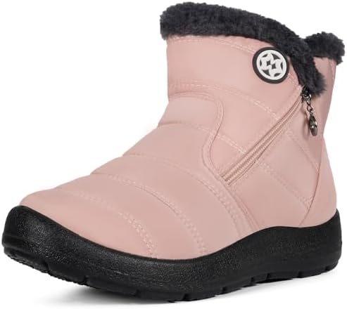 Eagsouni Snow Boots for Women Winter Waterproof Warm Zip Ankle Boots