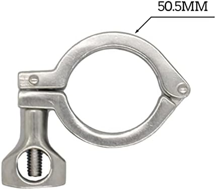 QiiMii 13MHHM Stainless Steel 304 Single Pin Heavy Duty Tri Clamp with Wing Nut for Ferrule TC 1.5"(5 Pack) (1.5 Inch)