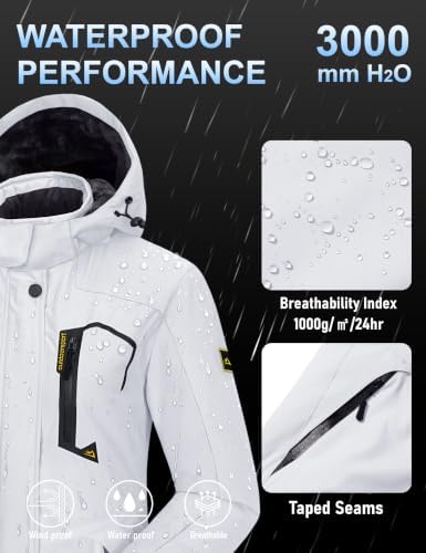 MAGCOMSEN Winter Coats for Women Ski Jackets Snow Waterproof Warm Rain Coat