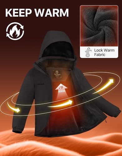 FREE SOLDIER Women's Winter Ski Jacket Fleece Lined Coat