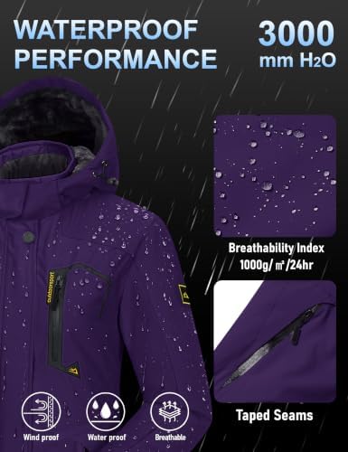 MAGCOMSEN Winter Coats for Women Ski Jackets Snow Waterproof Warm Rain Coat