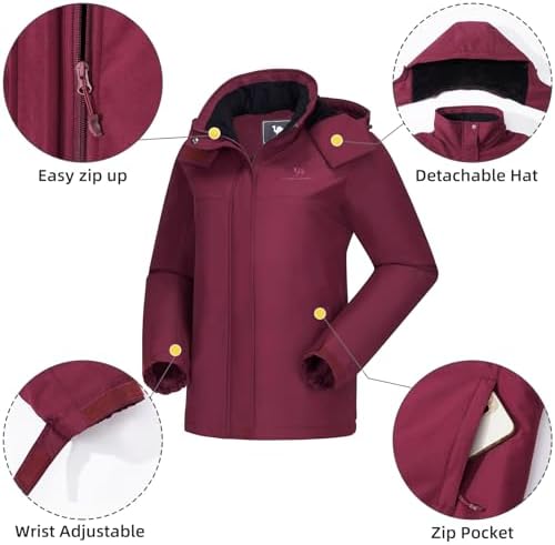 CAMEL CROWN Women's Ski Jacket Winter Snow Coat Waterproof Female Jackets