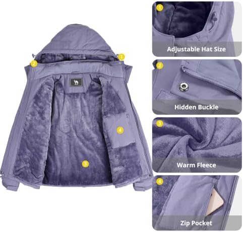 CAMEL CROWN Women's Ski Jacket Winter Snow Coat Waterproof Female Jackets
