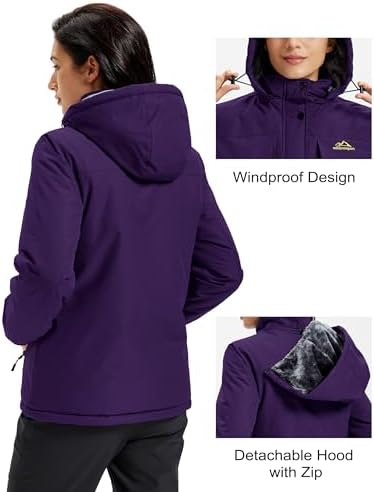 MAGCOMSEN Womens Winter Coats Waterproof Ski Snow Jackets Warm Thermal Coat