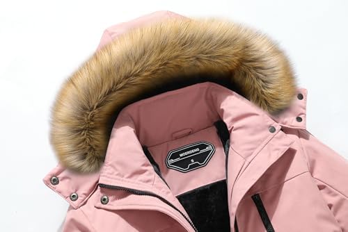 MOERDENG Women's Waterproof Ski Jacket Winter Warm Hooded Snow Coat