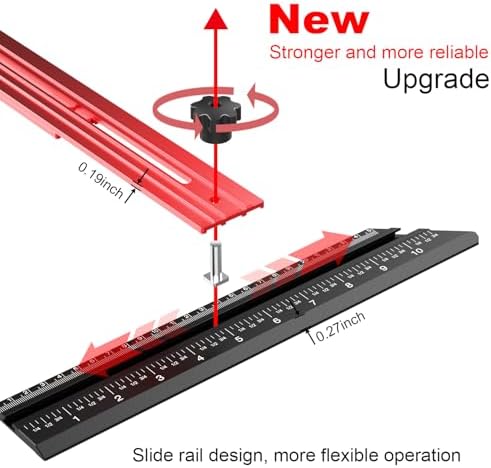 Stair Tread Template Tool – Stair Tread Gauge Jig, Aluminum Alloy Measuring and Scribe Tool for Accurate Angle, Depth, and Length Measurement of Stairs, Risers, and Partitions