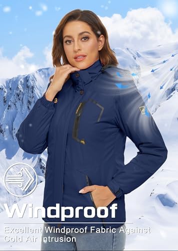 TACVASEN Women's Winter Coats Waterproof Snow Ski Jacket Warm Fleece