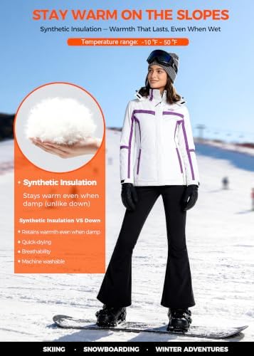 Wantdo Women's Waterproof Ski Jacket Warm Snow Winter Coat Snowboard Jacket