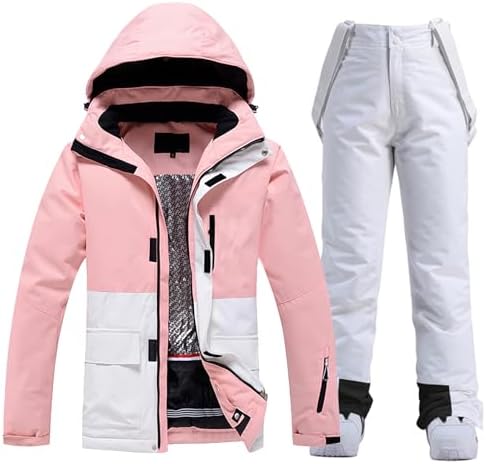 Women's Ski Jackets and Pants Set Waterproof Insulated Snowsuit Winter Warm Skisuit Fashion Snowboarding Snow Coat