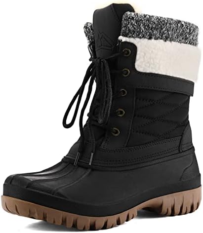 mysoft Women's Winter Snow Boots Waterproof Insulated Mid Calf Booties