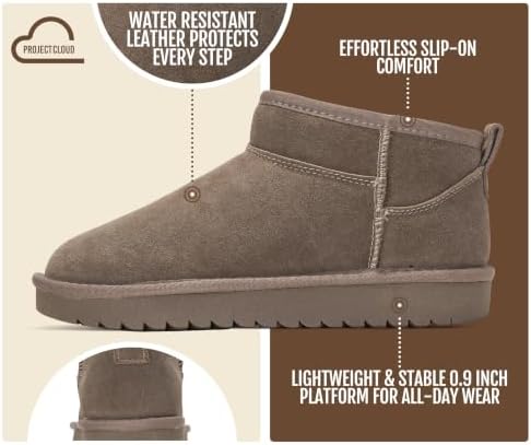 Project Cloud 100% Genuine Leather Womens Boots Ankle Boots for Women Shoes